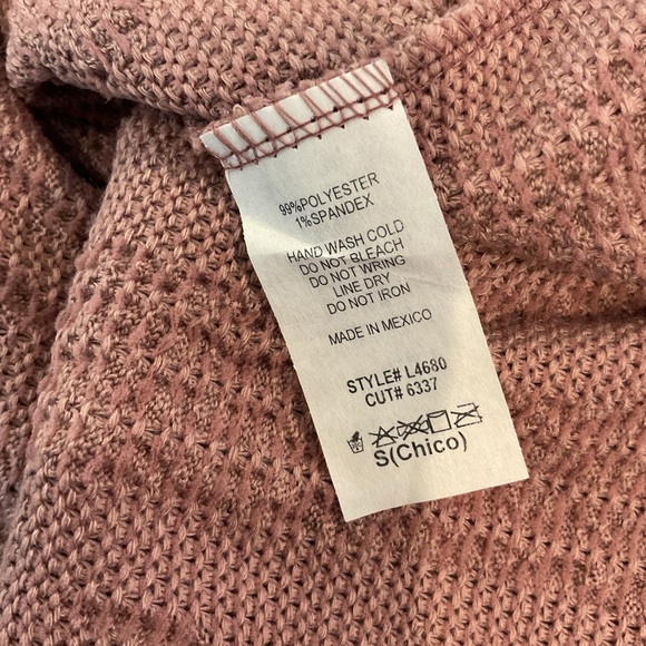 Ginger G Dusty Pink Chevron Knit Sweater - Picture 11 of 12